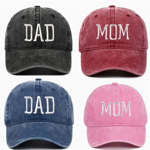 DAD & MOM Embroidered Baseball Cap